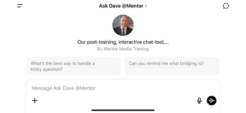 AI chat tool for media training